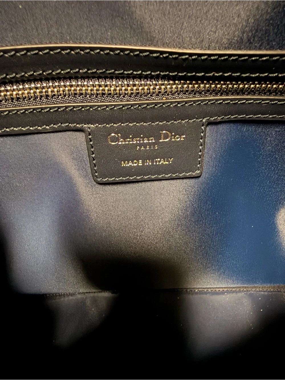 Dior Oblique Messenger Bag in Navy and Beige with Black Strap
